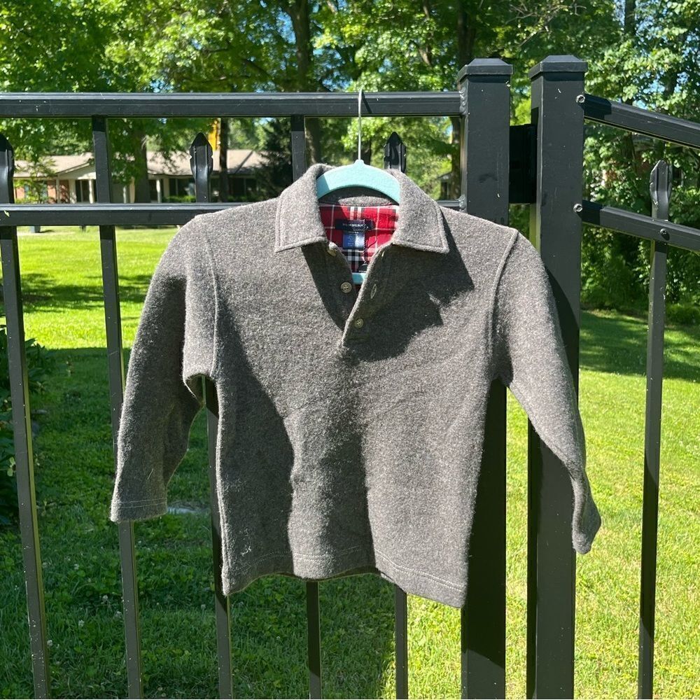 Burberry Wool Long Sleeve Polo Shirt NWT